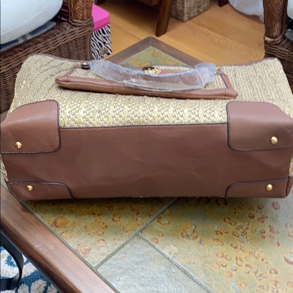 Juicy Couture Palm Springs Straw/Leather Tote NEW - Picture 10 of 15